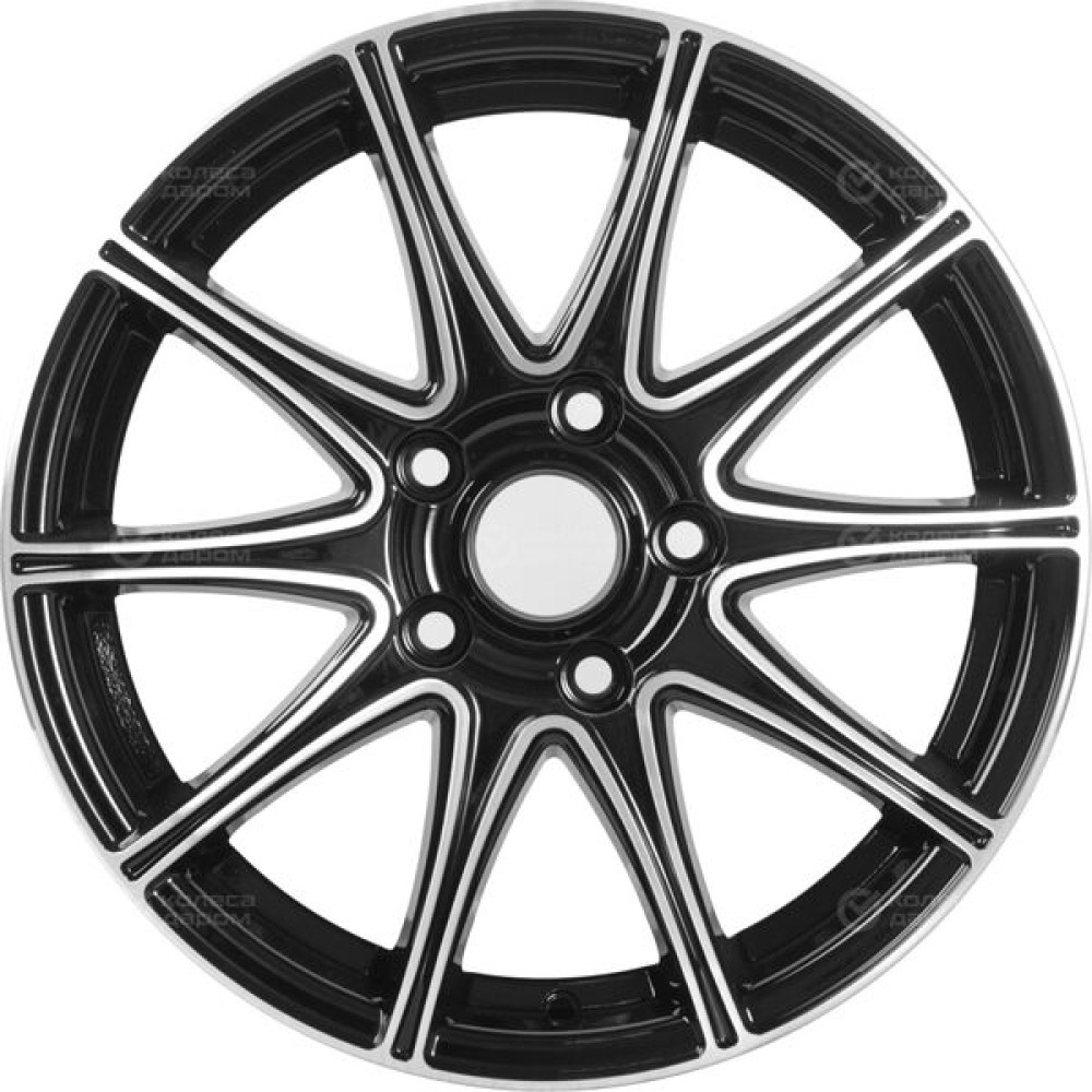 Колесный диск VENTI 1716 7xR17 4x100 ET40 DIA60.1 глянцевый черный с полированной лицевой частью