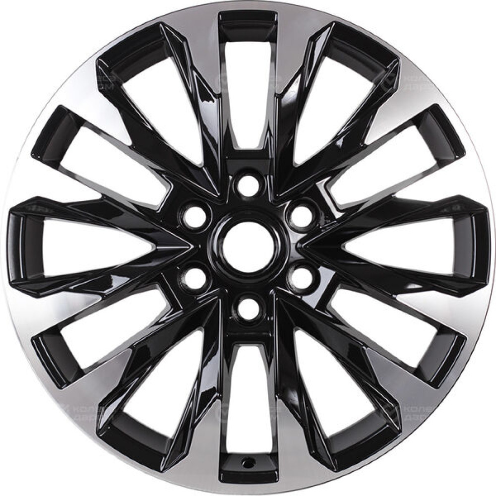 Колесный диск KHOMEN KHW2010 (Tank 300/500) 8xR20 6x139.7 ET36 DIA100.1 чёрный глянцевый с полированной лицевой частью