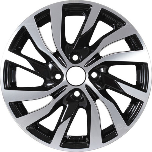 Колесный диск KDW KD1546 (15_Vesta) 6xR15 4x100 ET50 DIA60.1 (уценка) глянцевый черный с полированной лицевой частью