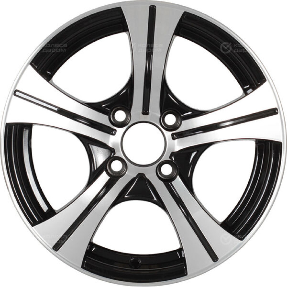 Колесный диск Tech Line 410 5.5xR14 4x100 ET43 DIA60.1 глянцевый черный с полированной лицевой частью