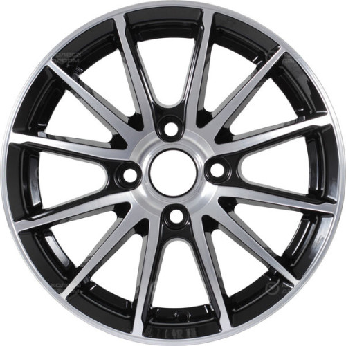 Колесный диск КиК Квант 5.5xR14 4x100 ET38 DIA60.1 черный глянцевый с полированными элементами лицевой поверхности