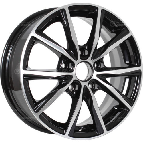 Колесный диск Carwel Гамма 115 6xR15 5x114.3 ET38 DIA67.1 чёрный глянцевый с полированной лицевой поверхностью