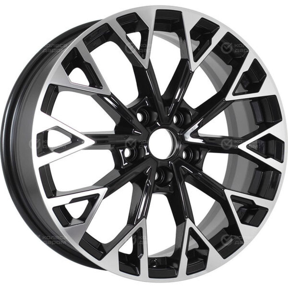 Колесный диск KHOMEN KHW1718 (GAC GS4) 7xR17 5x108 ET49 DIA59.5 глянцевый черный с полированной лицевой частью