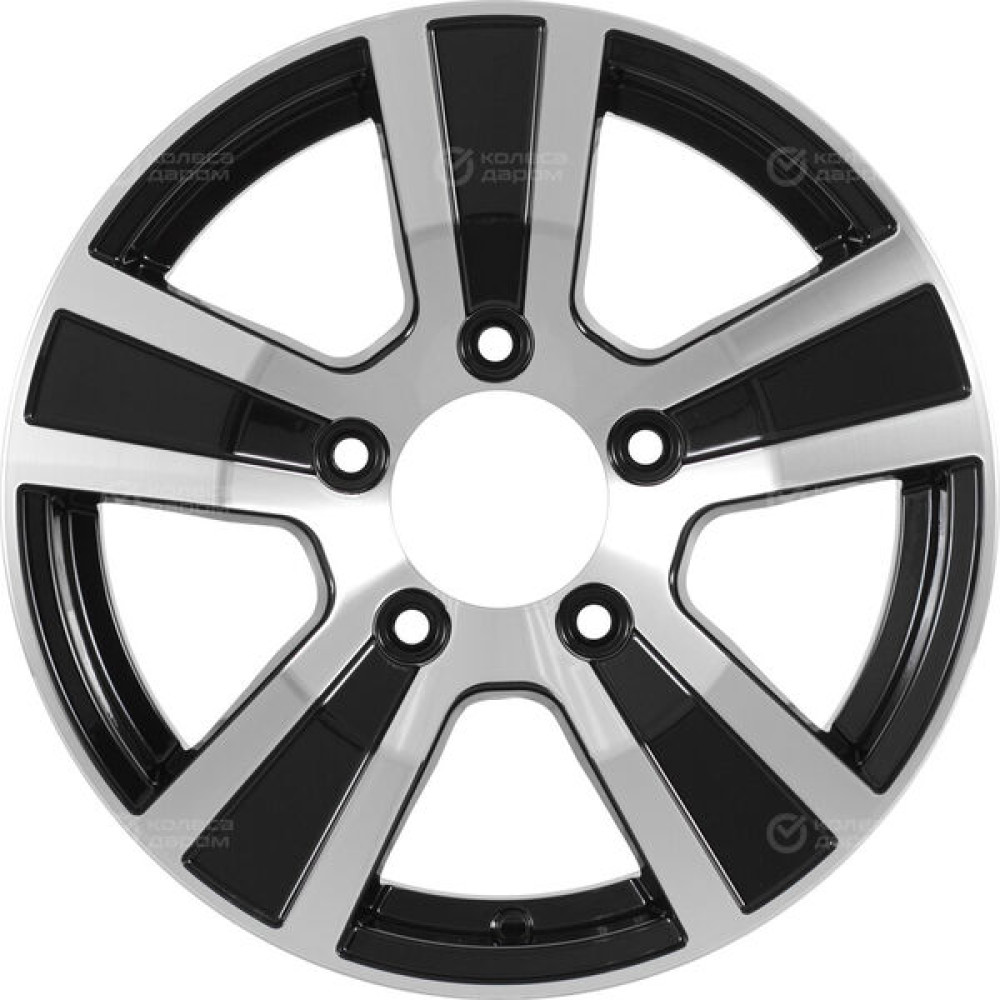 Колесный диск Carwel Дельта 116 6.5xR16 5x139.7 ET40 DIA98.1 чёрный глянцевый с полированной лицевой поверхностью