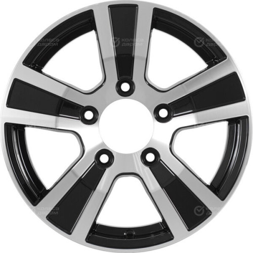 Колесный диск Carwel Дельта 116 6.5xR16 5x139.7 ET40 DIA98.1 чёрный глянцевый с полированной лицевой поверхностью