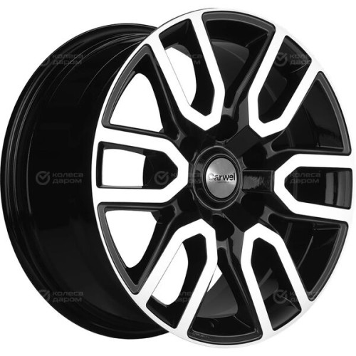 Колесный диск Carwel Барал 1723 8xR17 6x139.7 ET42 DIA75.1 чёрный глянцевый с полированной лицевой частью