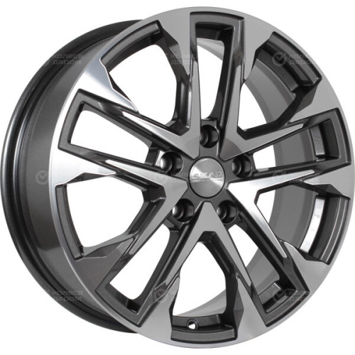 Колесный диск СКАД АТАКОР 7xR17 5x114.3 ET45 DIA67.1 темно-серый глянцевый с полированной лицевой частью