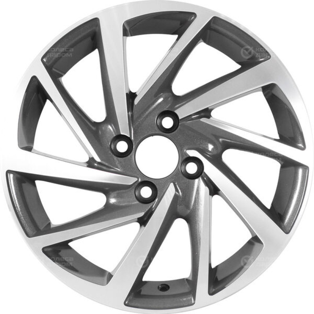 Колесный диск KDW KD1530 6xR15 4x100 ET46 DIA60.1 темно-серый с полированной лицевой частью