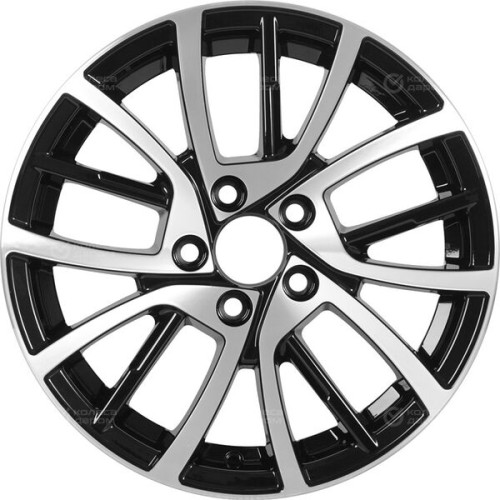 Колесный диск Tech Line 548 6xR15 5x100 ET40 DIA57.1 (уценка) глянцевый черный с полированной лицевой частью