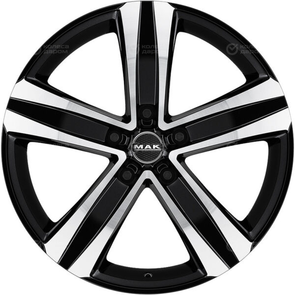 Колесный диск MAK STONE5 6.5xR16 5x120 ET50 DIA65.1 черный глянцевый с полированной лицевой частью
