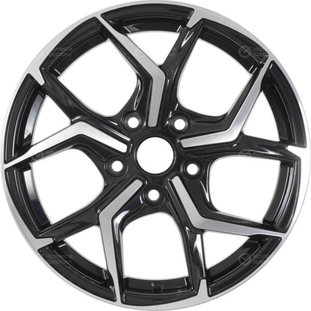 Колесный диск WUP Up120 6.5xR16 5x108 ET46 DIA63.35 черный глянцевый с полированными элементами лицевой поверхности