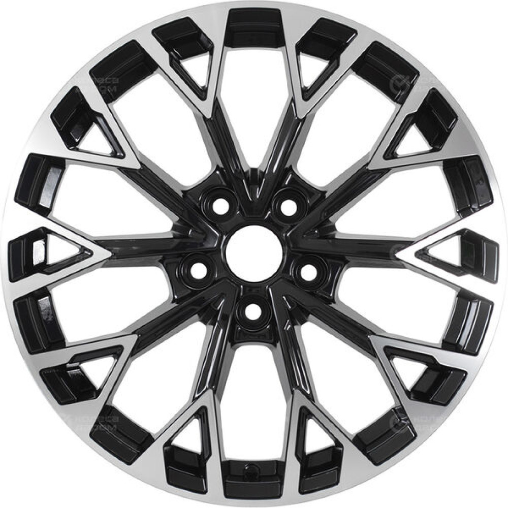 Колесный диск KHOMEN KHW1718 (GAC GS4) 7xR17 5x108 ET49 DIA59.5 глянцевый черный с полированной лицевой частью