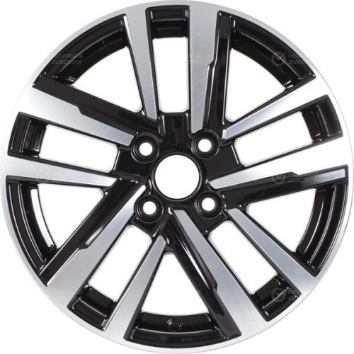 Колесный диск КиК Хант 6xR15 4x100 ET45 DIA67.1 черный глянцевый с полированными элементами лицевой поверхности