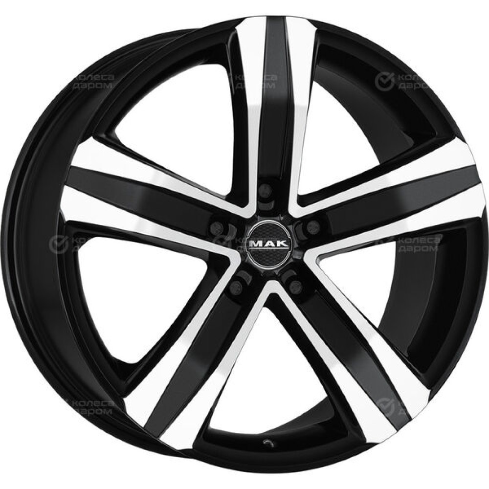 Колесный диск MAK Stone 5 7.5xR18 5x108 ET45 DIA63.4 черный глянцевый с полированной лицевой частью