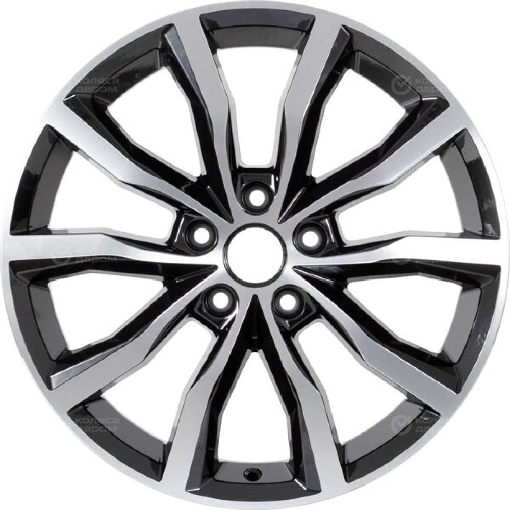 Колесный диск КиК Портер 7.5xR18 5x114.3 ET35 DIA66.1 черный глянцевый с полированными элементами лицевой поверхности