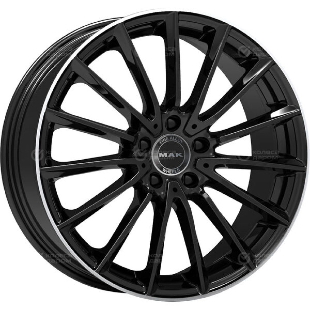 Колесный диск MAK Komet 8xR18 5x112 ET33 DIA66.6 черный блестящий с зеркальным кольцом