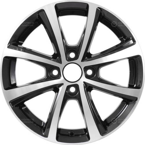 Колесный диск Carwel Акуш 6xR15 4x100 ET48 DIA54.1 чёрный глянцевый с полированной лицевой поверхностью