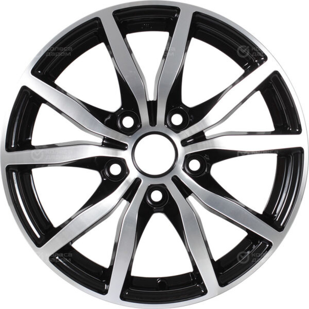 Колесный диск Carwel Бекан 126 6.5xR15 5x114.3 ET45 DIA67.1 чёрный глянцевый с полированной лицевой поверхностью