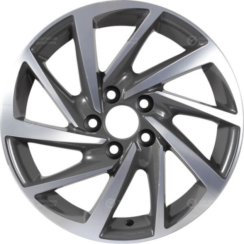 Колесный диск KDW KD1530 6xR15 4x98 ET38 DIA58.6 темно-серый с полированной лицевой частью