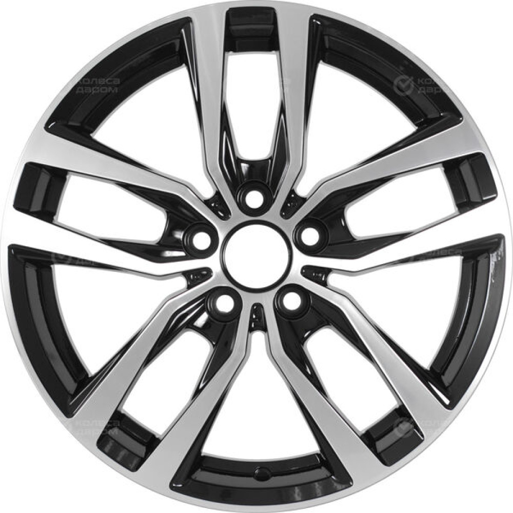 Колесный диск Carwel Негито 214 6xR16 5x114.3 ET43 DIA67.1 чёрный глянцевый с полированной лицевой поверхностью