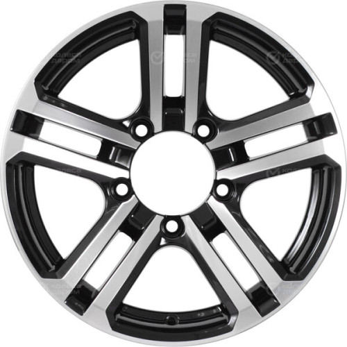 Колесный диск КиК Палладика 7xR16 5x139.7 ET5 DIA98 черный глянцевый с полированными элементами лицевой поверхности
