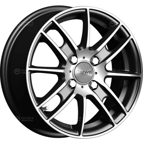 Колесный диск Carwel Лада 173 5.5xR14 4x100 ET45 DIA67.1 (уценка) черный глянцевый с полированной лицевой поверхностью