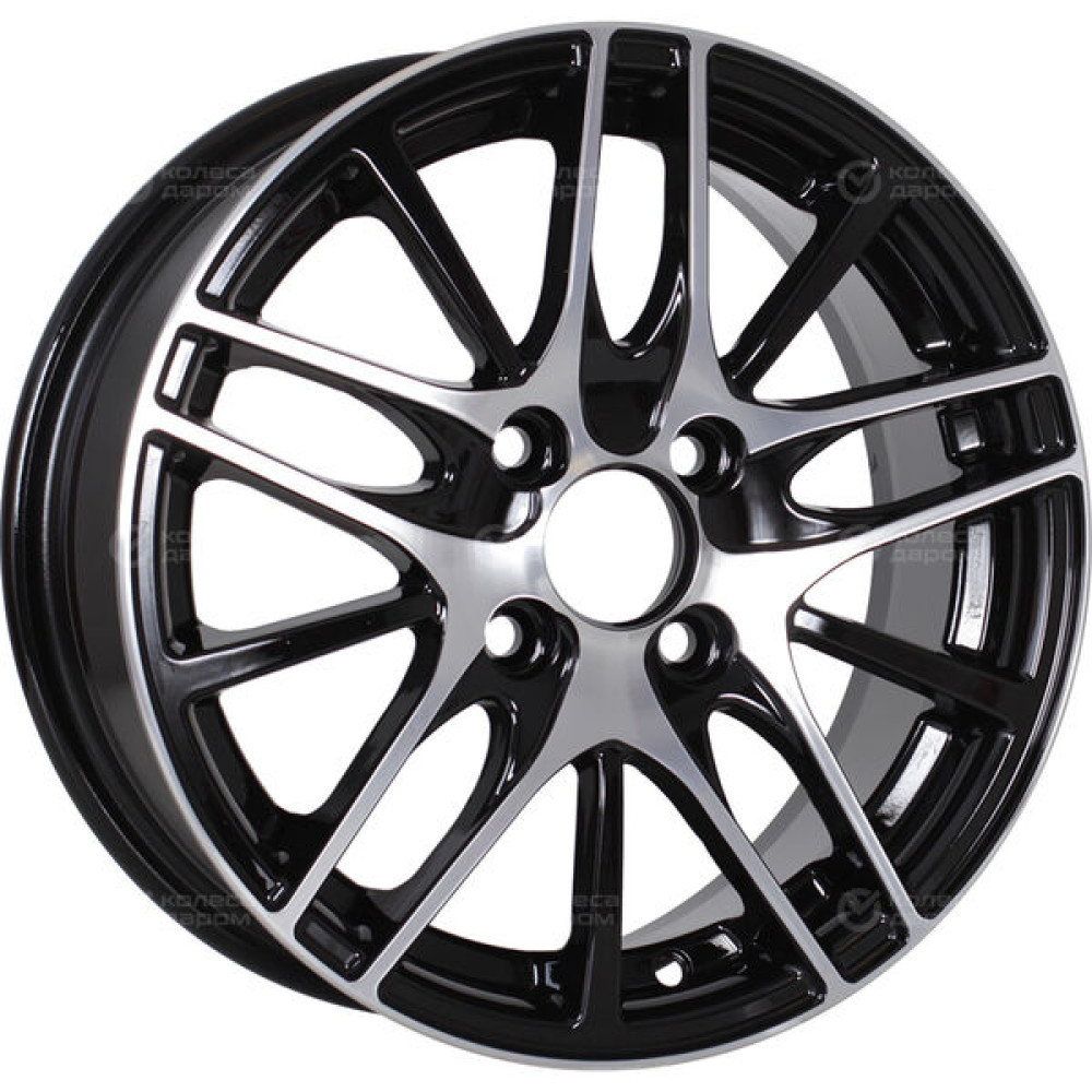 Колесный диск VENTI 1406 5.5xR14 4x98 ET35 DIA58.6 глянцевый черный с полированной лицевой частью