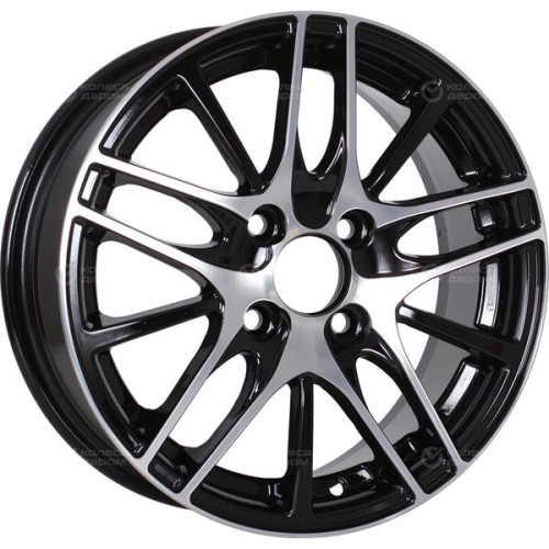 Колесный диск VENTI 1406 5.5xR14 4x98 ET35 DIA58.6 глянцевый черный с полированной лицевой частью