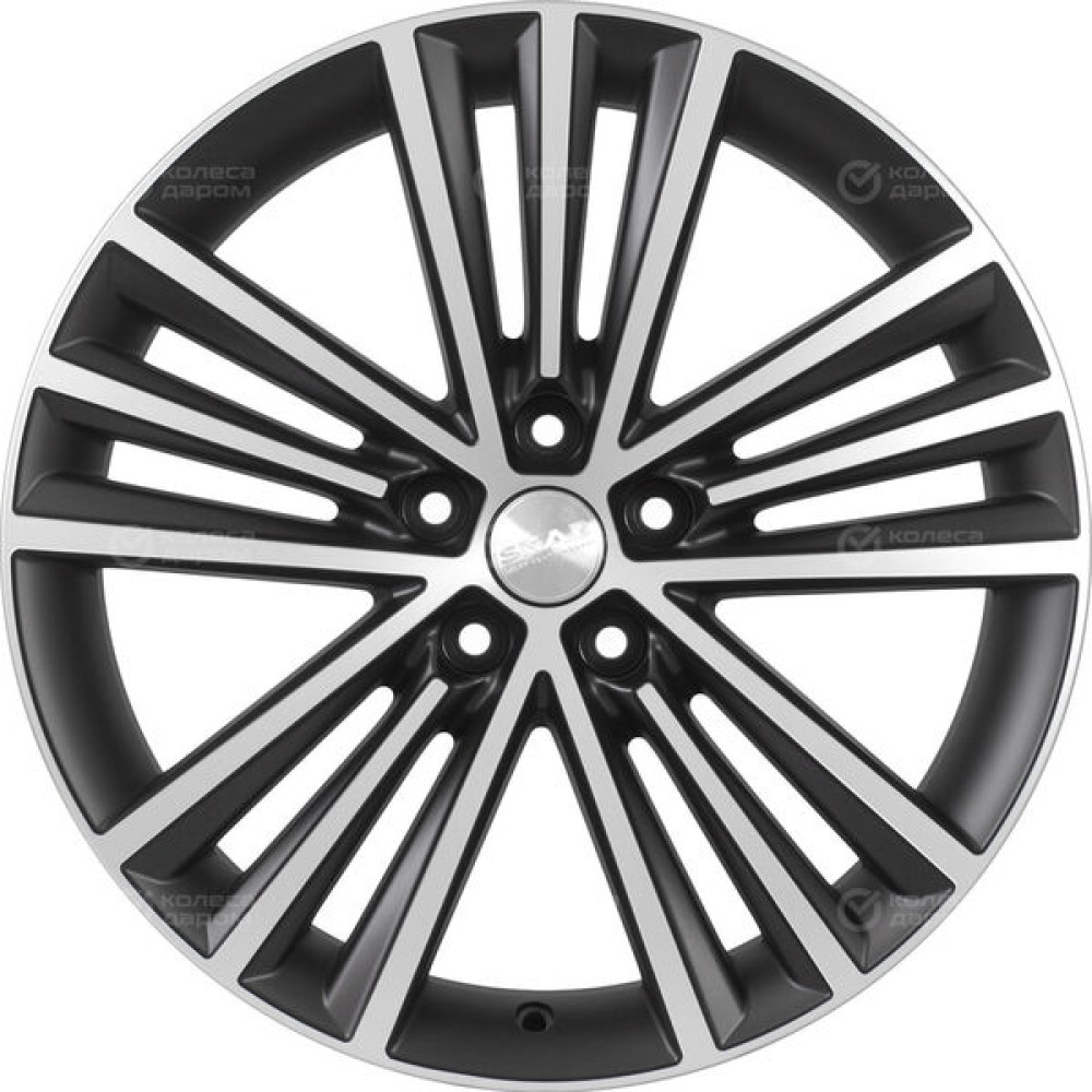 Колесный диск СКАД Манчестер 7.5xR19 5x114.3 ET48 DIA67.1 (уценка) черный матовый с полированным элементом