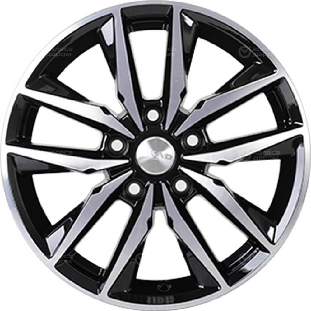 Колесный диск СКАД Тирион 6.5xR16 5x114.3 ET38 DIA67.1 черный глянцевый с полированной лицевой поверхностью