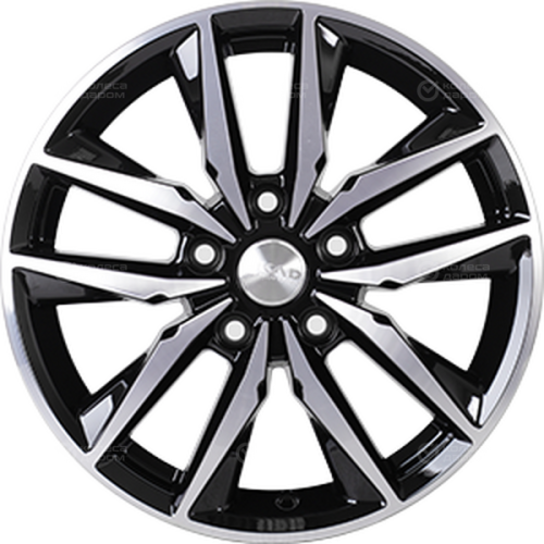 Колесный диск СКАД Тирион 6.5xR16 5x114.3 ET38 DIA67.1 черный глянцевый с полированной лицевой поверхностью