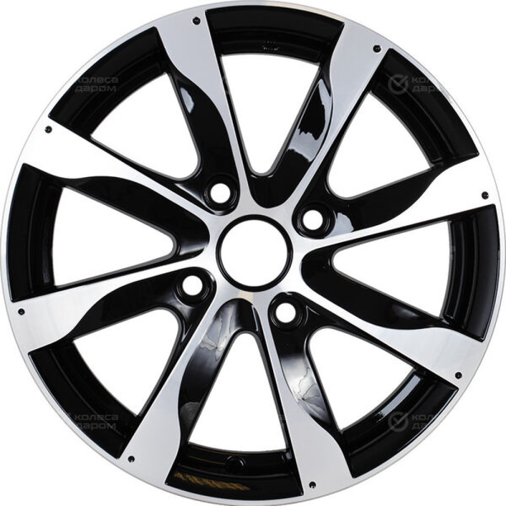 Колесный диск КиК Джемини-оригинал 6xR15 4x100 ET37 DIA60.1 черный глянцевый с полированными элементами лицевой поверхности