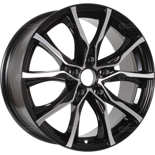Колесный диск КиК Твист 7.5xR17 5x114.3 ET41 DIA67.1 черный глянцевый с полированными элементами лицевой поверхности