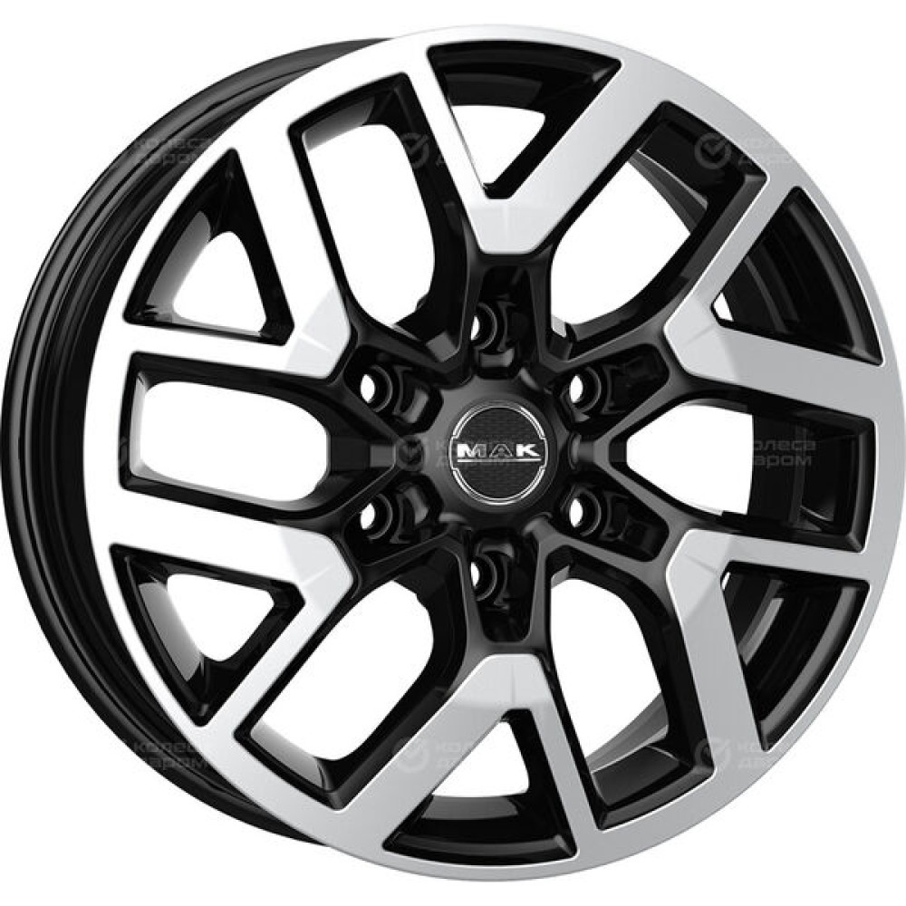 Колесный диск MAK Gravel 7.5xR17 6x139.7 ET38 DIA67.1 чёрный глянцевый с полированной лицевой частью