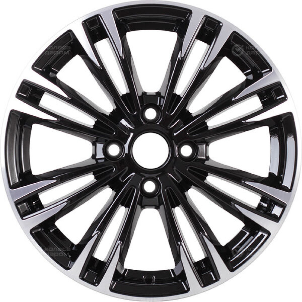 Колесный диск СКАД Ламар 6.5xR16 4x100 ET37 DIA60.1 (уценка) черный глянцевый с полированной лицевой поверхностью