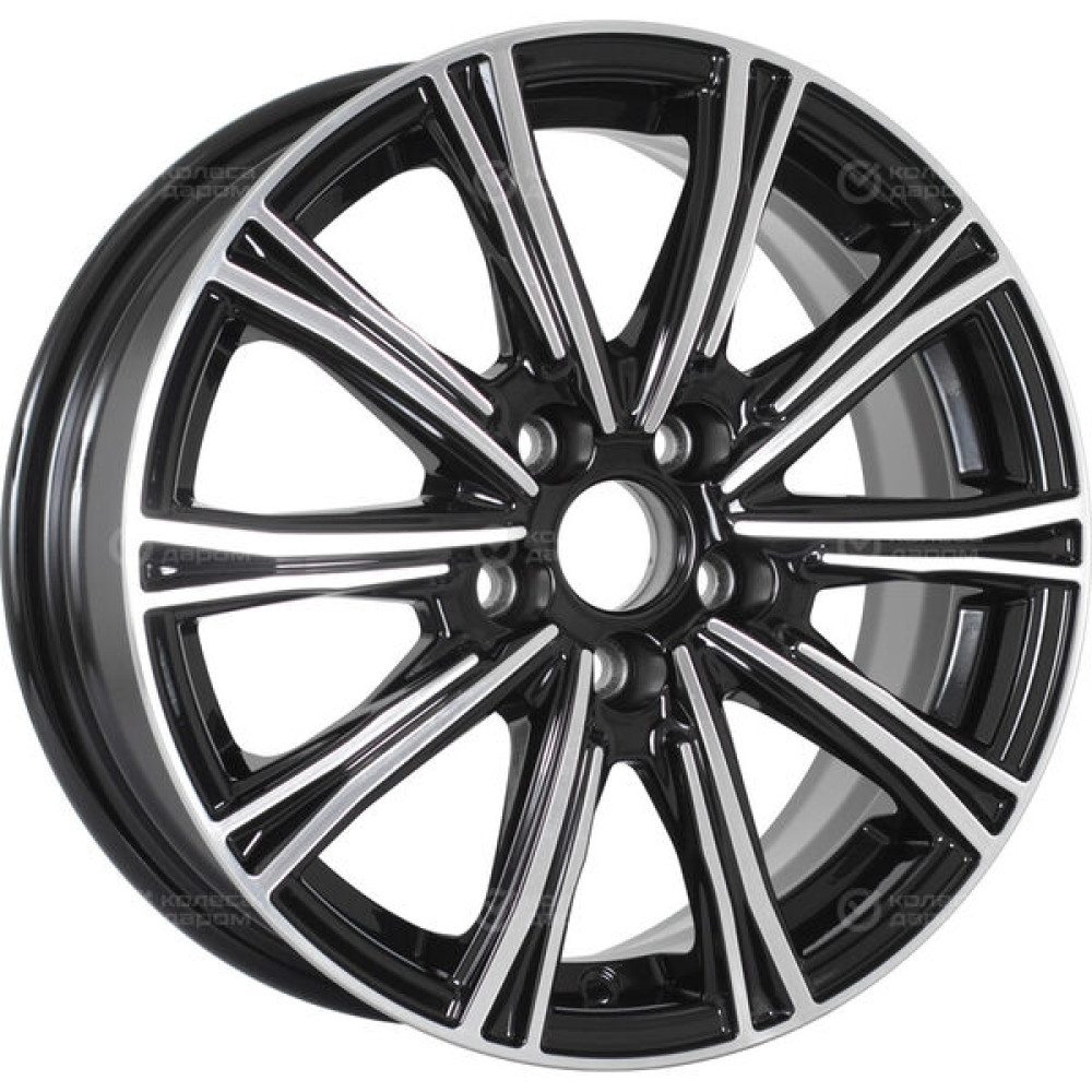 Колесный диск WUP Up123 6xR15 5x112 ET47 DIA57.1 черный глянцевый с полированными элементами лицевой поверхности