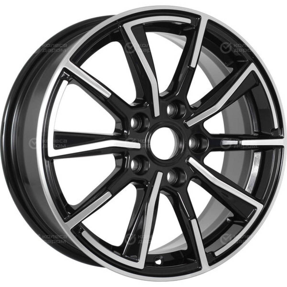 Колесный диск Carwel Лабаз 6.5xR16 5x114.3 ET45 DIA60.1 чёрный глянцевый с полированной лицевой поверхностью