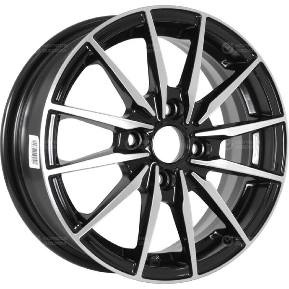 Колесный диск iFree Финчер 5.5xR14 4x114.3 ET40 DIA66.1 чёрный глянцевый с полированной лицевой частью