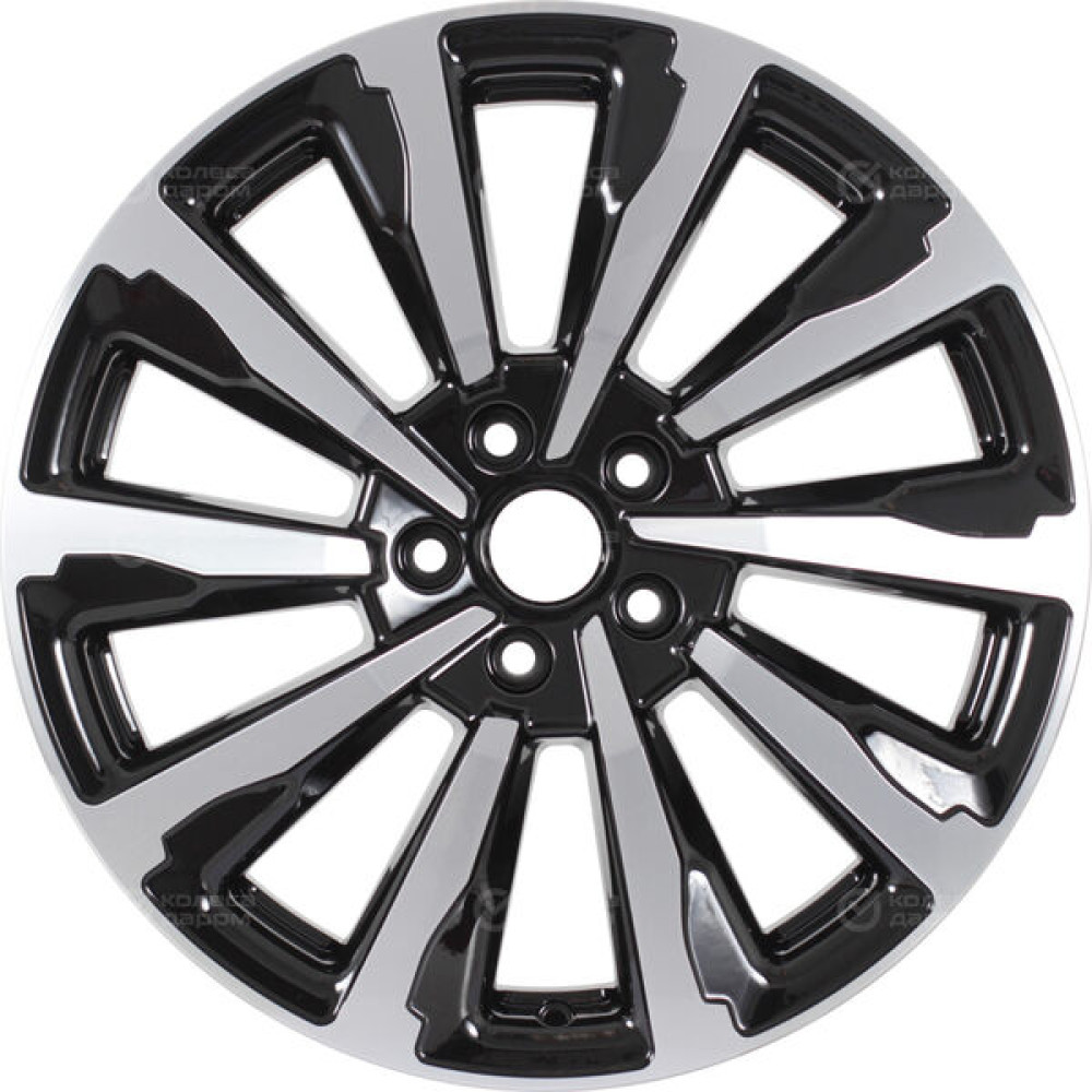 Колесный диск СКАД Астер 8xR18 5x114.3 ET37 DIA66.6 черный глянцевый с полированной лицевой поверхностью