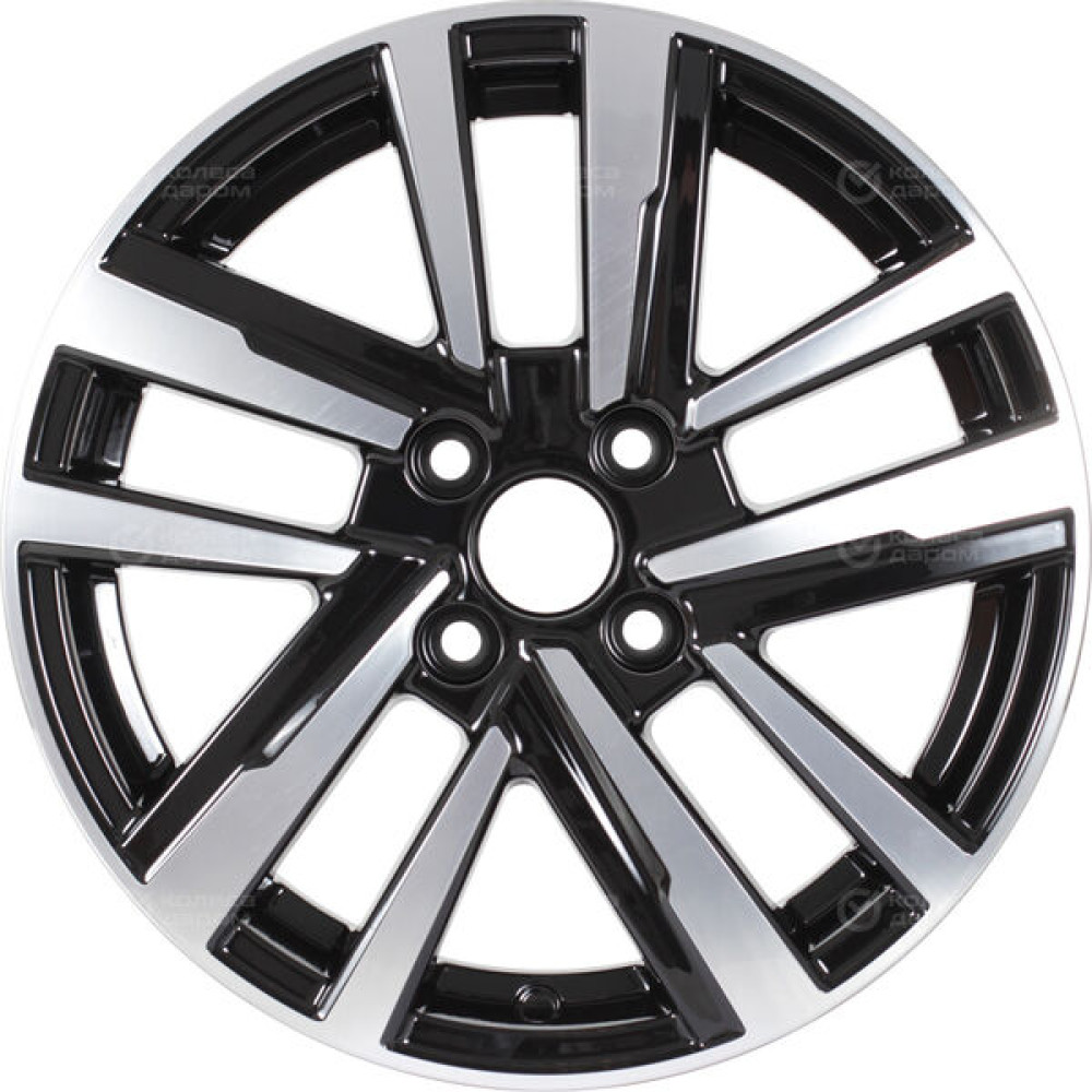 Колесный диск КиК Хант 6xR15 4x100 ET45 DIA67.1 (уценка) чёрный с полированной лицевой частью