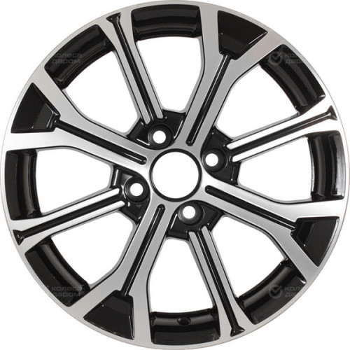 Колесный диск Carwel Кизи 198 6xR15 4x100 ET46 DIA54.1 чёрный глянцевый с полированной лицевой поверхностью