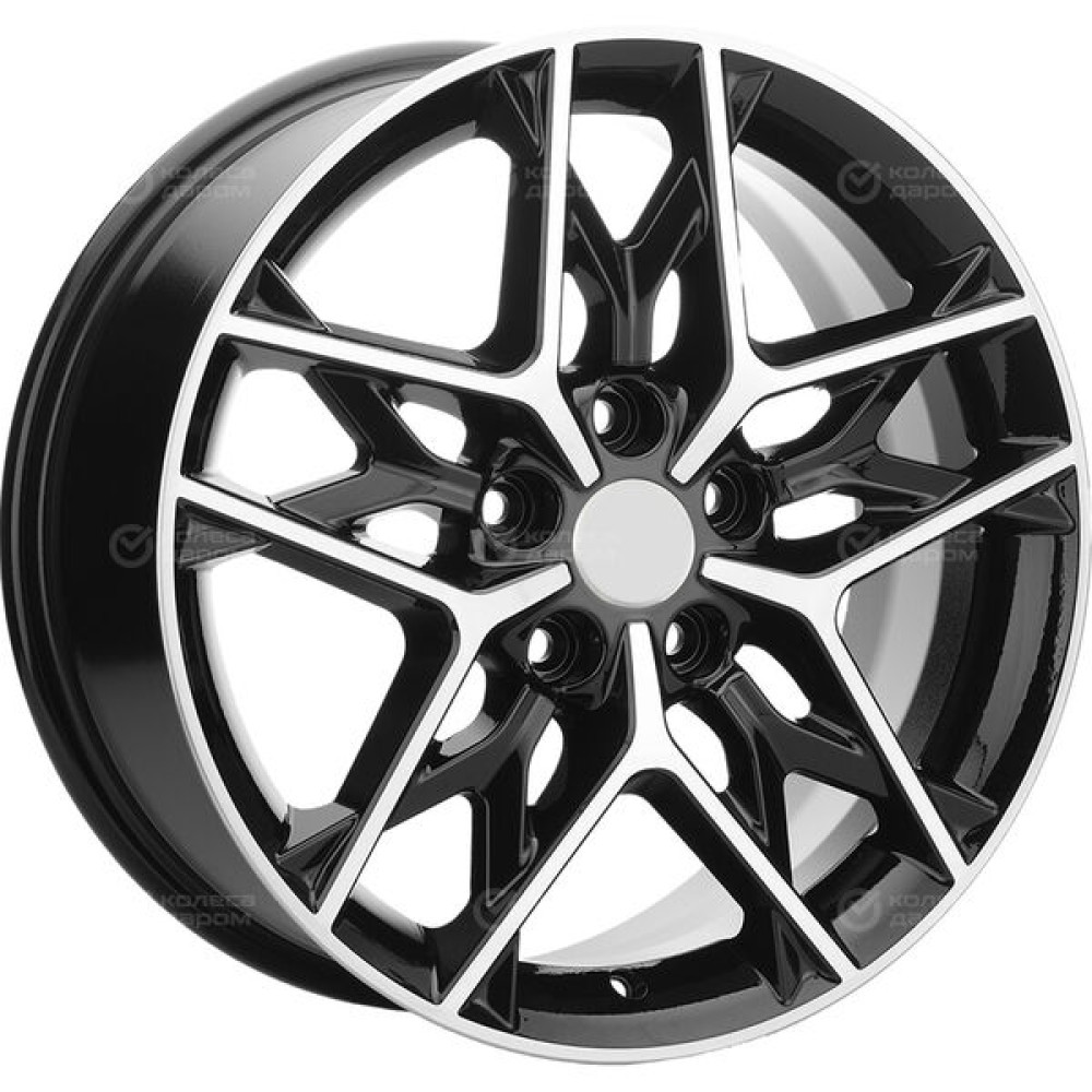Колесный диск Carwel Сошно 1709 7xR17 5x114.3 ET43.5 DIA67.1 чёрный глянцевый с полированной лицевой частью