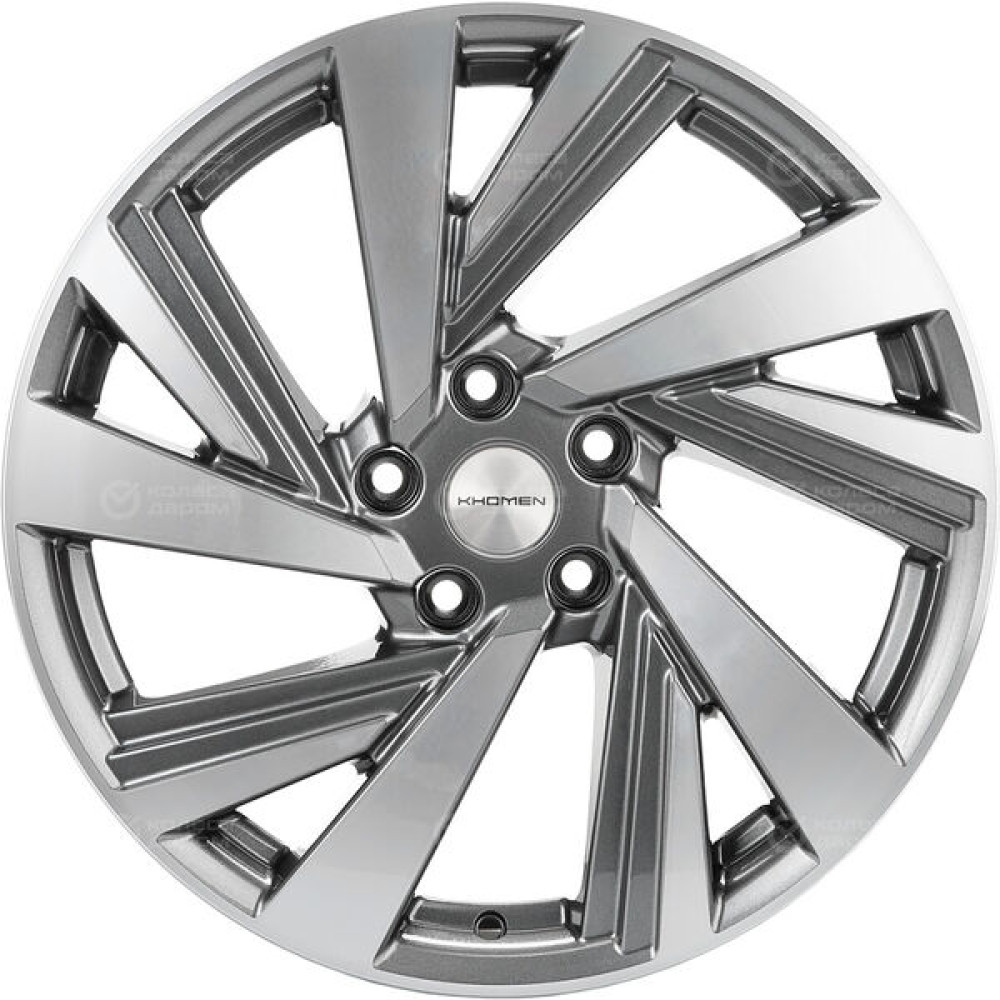 Колесный диск KHOMEN KHW1801 (ZV18_X-trail) 7.5xR18 5x114.3 ET45 DIA66.1 насыщенный темно-серый полностью полированный