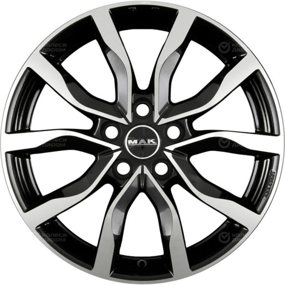 Колесный диск MAK KOLN 8xR18 5x112 ET42 DIA66.5 черный глянцевый с полированной лицевой частью