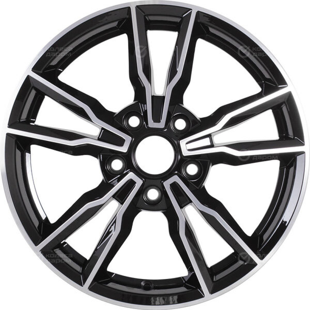 Колесный диск iFree Икигай 6.5xR16 5x114.3 ET40 DIA66.1 чёрный глянцевый с полированной лицевой частью