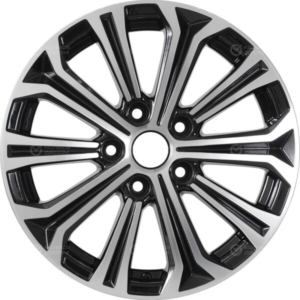 Колесный диск KHOMEN KHW1610 (ZV16_Optima) 6.5xR16 5x114.3 ET41 DIA67.1 глянцевый черный с полированной лицевой частью