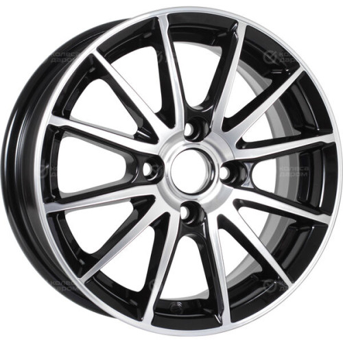 Колесный диск КиК Квант 5.5xR14 4x100 ET40 DIA56.6 черный глянцевый с полированными элементами лицевой поверхности