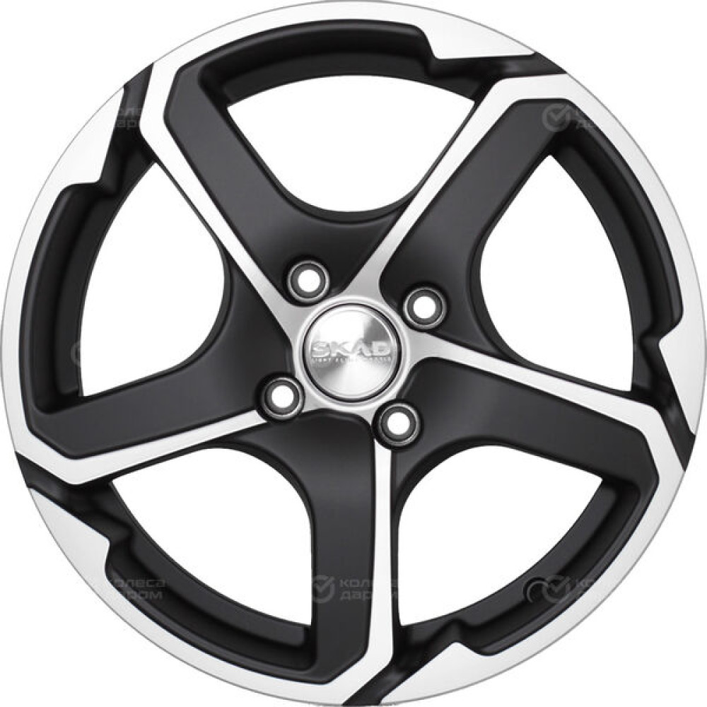 Колесный диск СКАД Аллигатор 6xR15 4x98 ET38 DIA58.6 черный матовый с полированным элементом