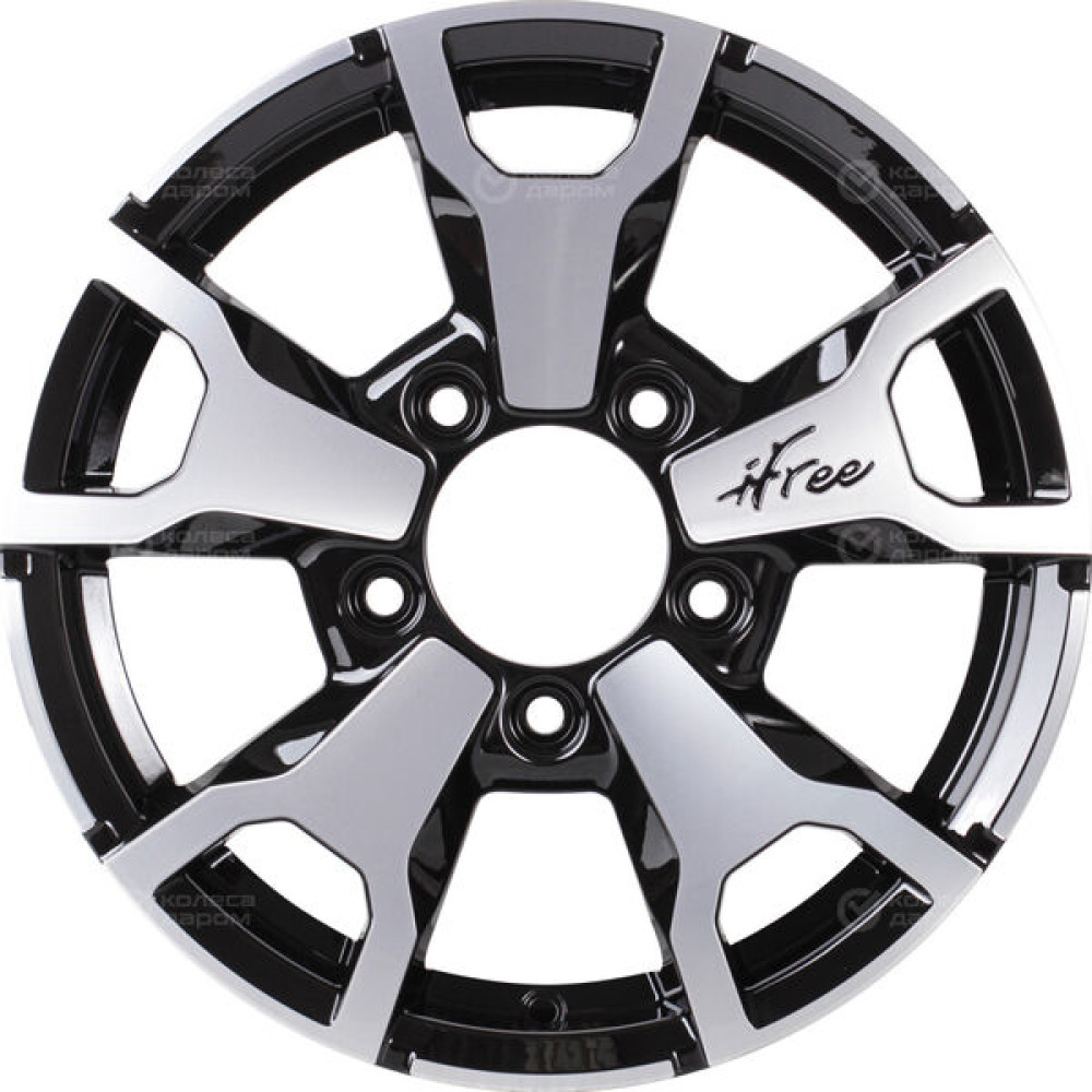 Колесный диск iFree Тайган 6xR16 5x139.7 ET40 DIA98.1 чёрный глянцевый с полированной лицевой частью