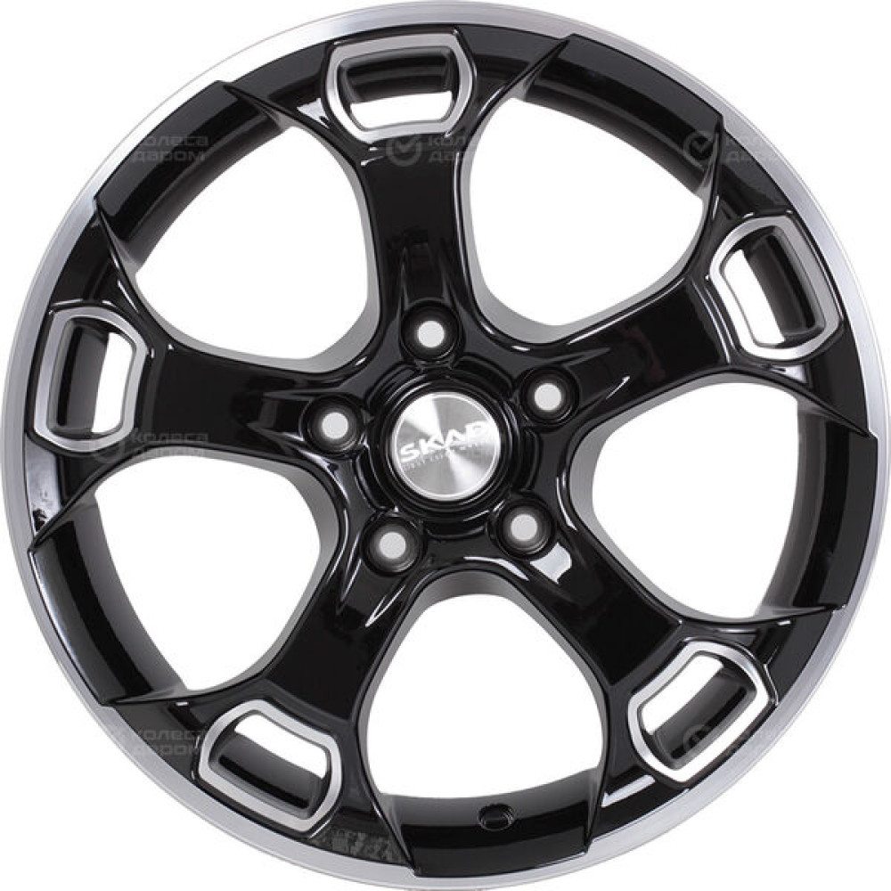 Колесный диск СКАД Фараон 7xR18 5x112 ET38 DIA66.6 черный глянцевый с полированной лицевой поверхностью